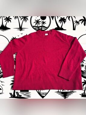 A New Day Women’s Red Crewneck Sweater Retro Cozy Winter Chunky NWOT Sz XXL